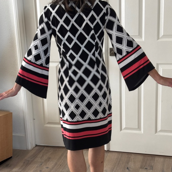 Enfocus Studio Shift Dress - Retro 60s Print Size 4 - Picture 2 of 9